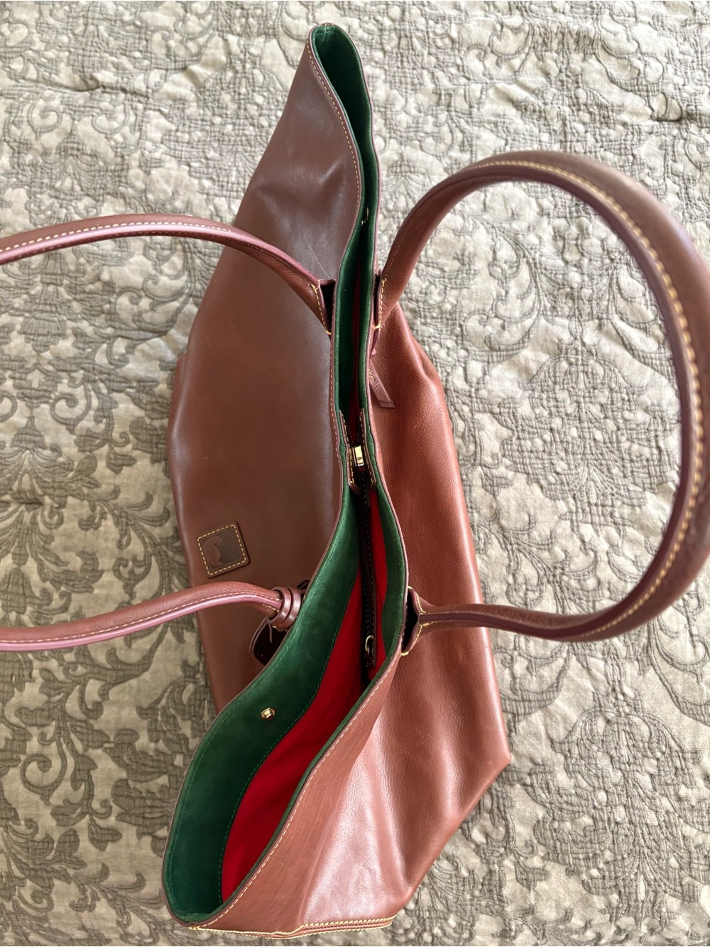 Dooney & Bourke Chestnut Brown Large Leather Shoulder Tote - Picture 7 of 13